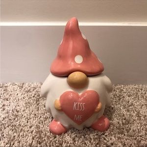 Kiss Me Valentine Day Gnome Jar